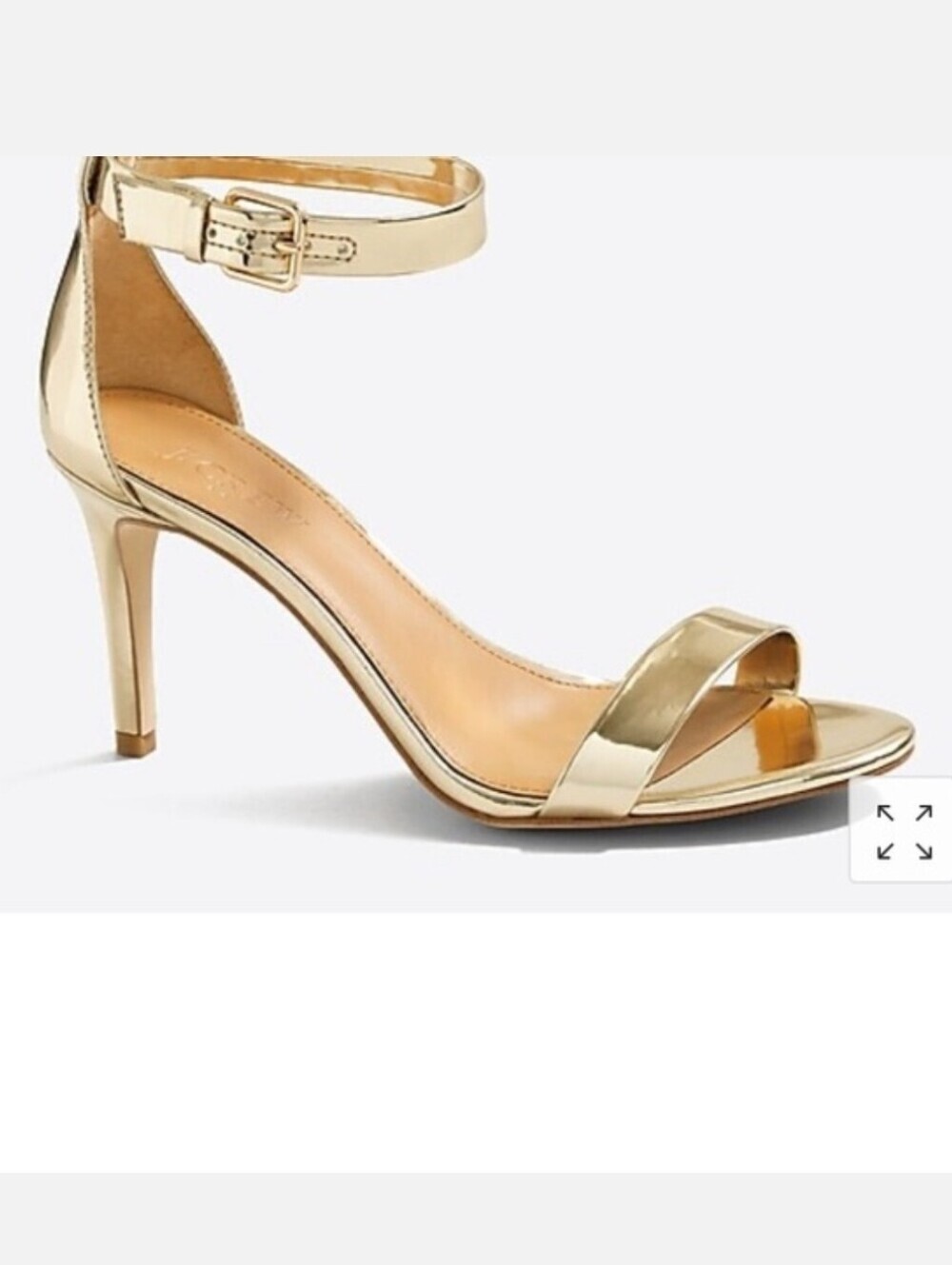 J. Crew Mirror Golden Metallic Strappy High Heeled Sandal 9